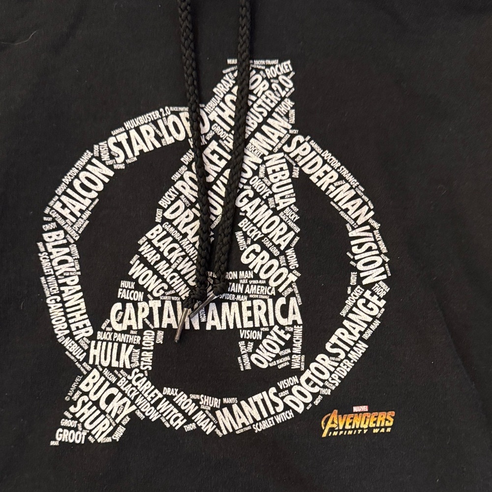 Hanes Black Hoodie with Avengers Graphic - Picture 2 of 4
